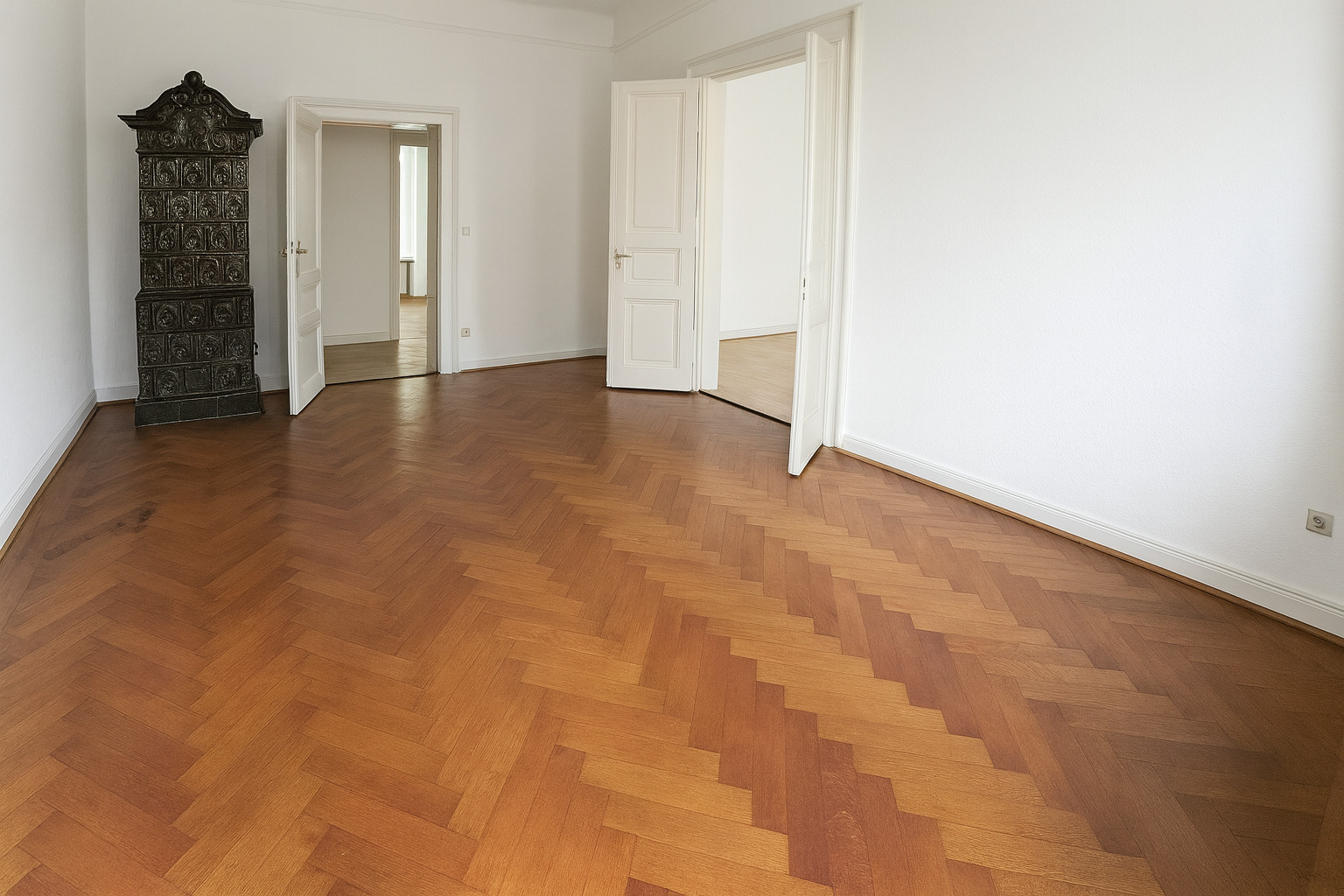 Wohnzimmer mit Gussofen